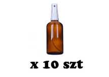 Buteleczka butelka szklana z atomizerem brązowa 100 ml x 10 szt