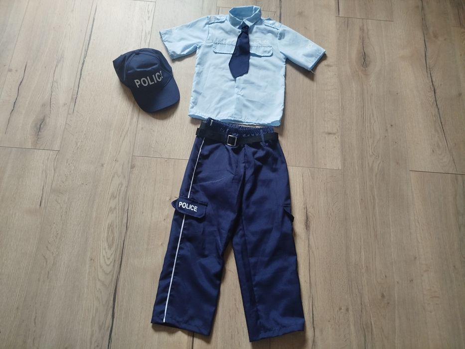 Strój policjant, bal karnawałowy, kostium, przebranie 5-6lat, 122cm