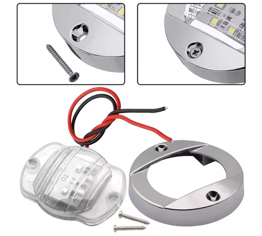 Oświetlenie pokładu łodzi 4szt 12v białe 75mm
