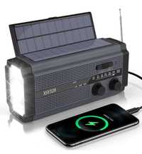 Przenośne radio solarne na korbę baterie powerbank 5000mah wodoodporne