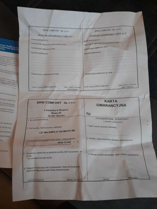 Materac spreżynowo kieszeniowy simplo 120/200 H2 ŁÓDŹ tylko do pt