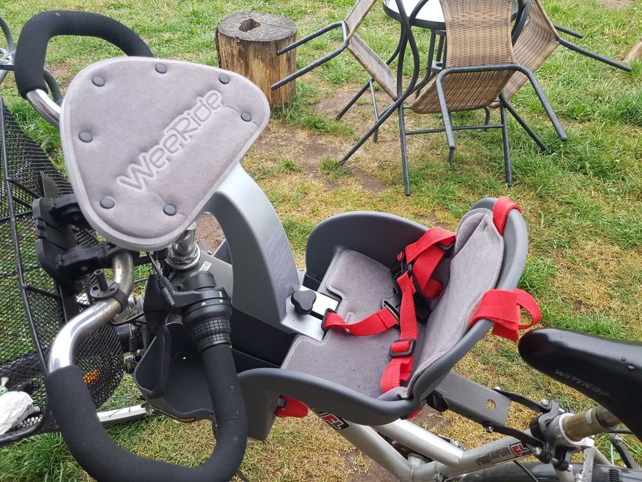 Fotelik rowerowy na ramę WeeRide kompletny z mocowaniem jak nowy 15kg