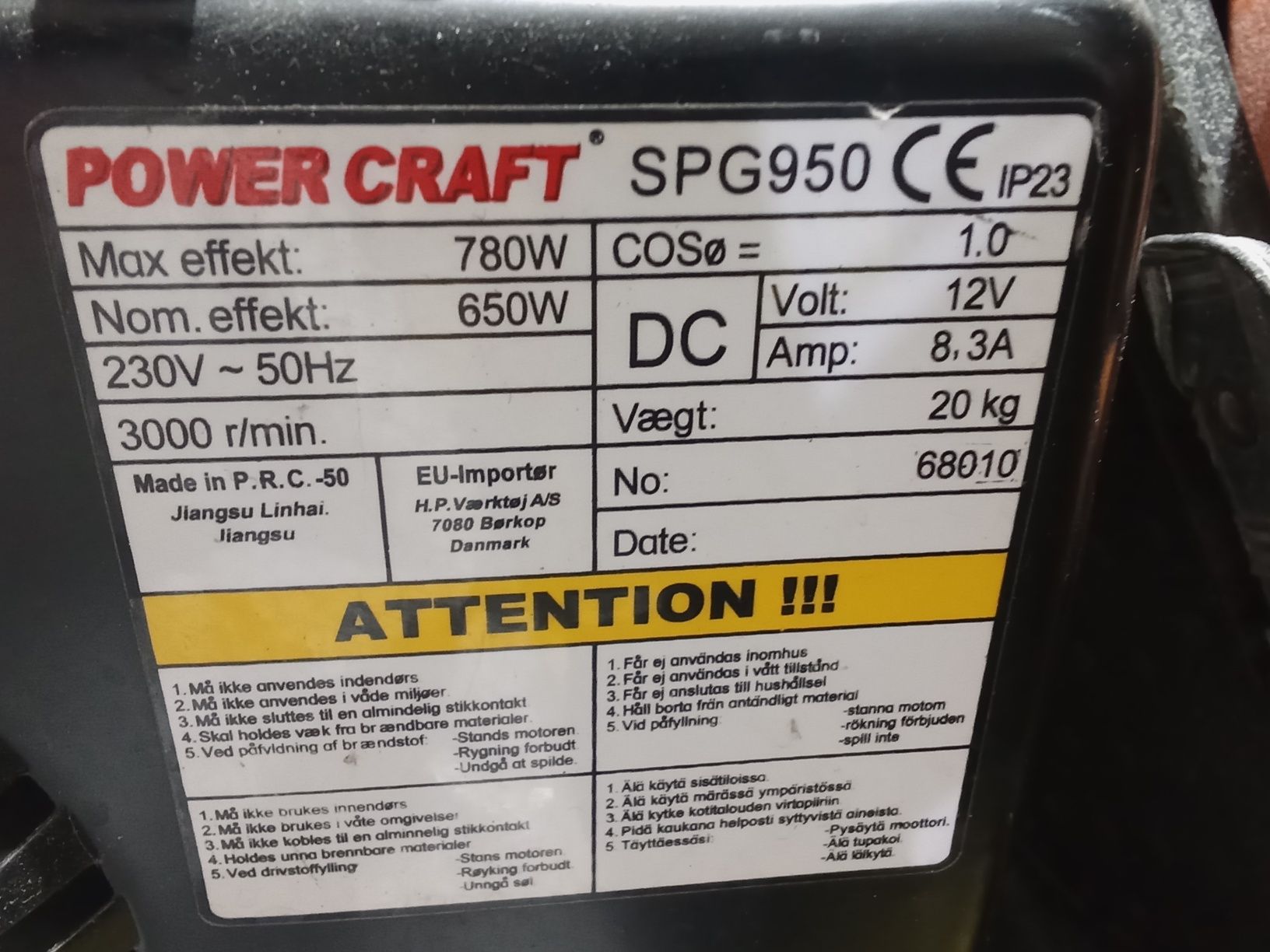 Agregat prądotwórczy power Craft