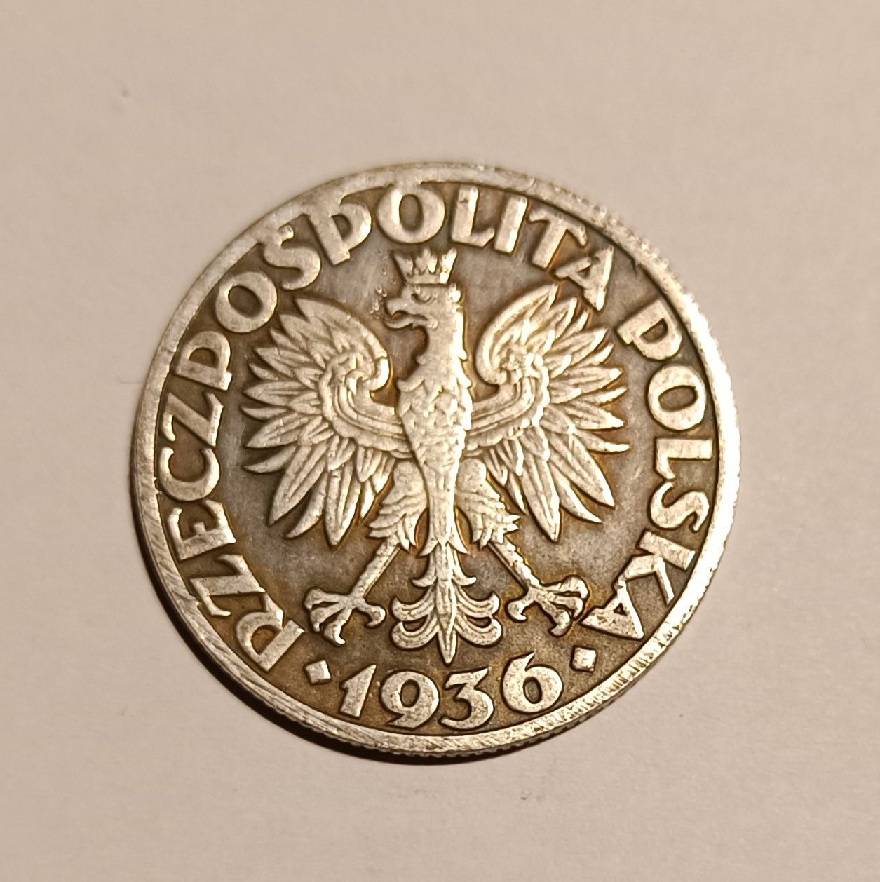 Moneta 5 złorych, żaglowiec 1936r.