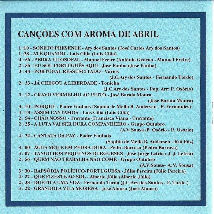 Canções Com Aroma de Abril - ( SÓ A CAPA ) - - - - Volume 1 ... CD