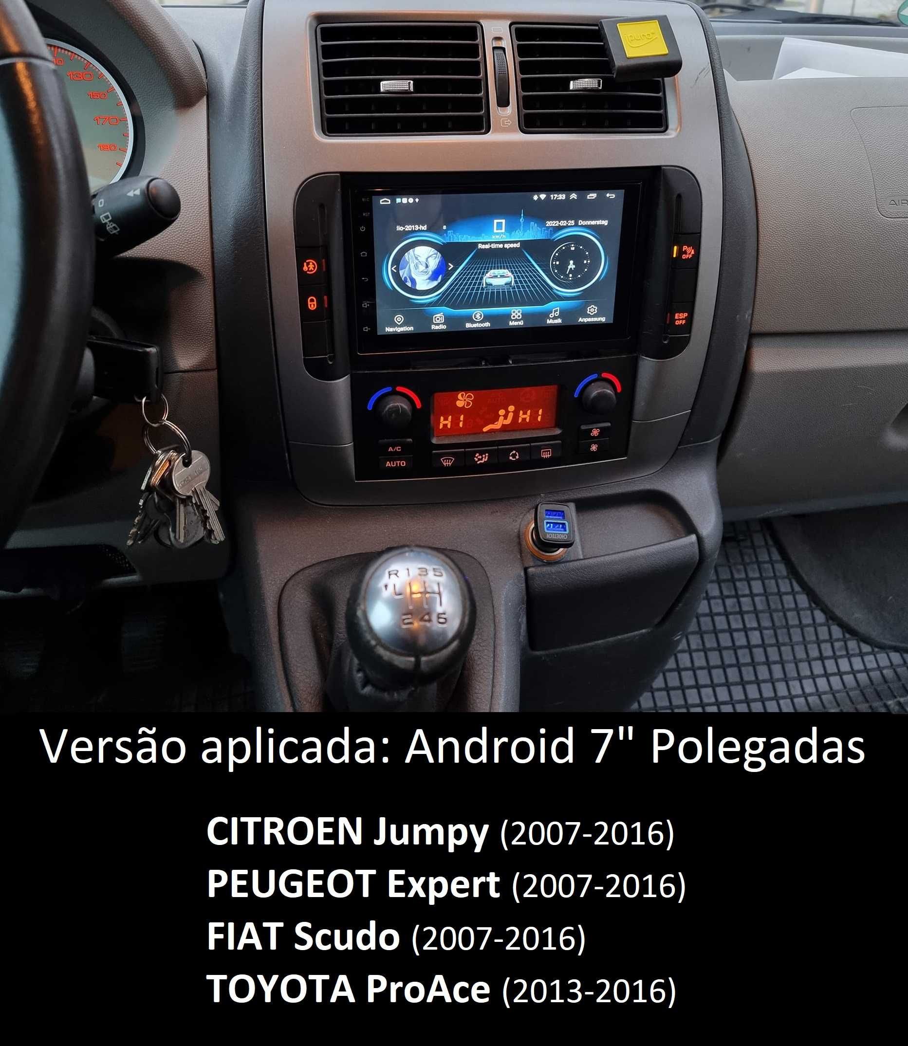 Rádio 2DIN • CITROEN Berlingo Jumpy PEUGEOT Partner Expert FIAT Scudo