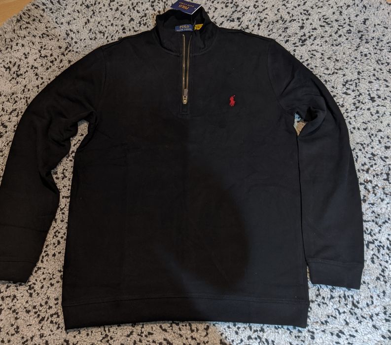 Czarna bluza sweter Polo Ralph Lauren half-zip quarter-zip