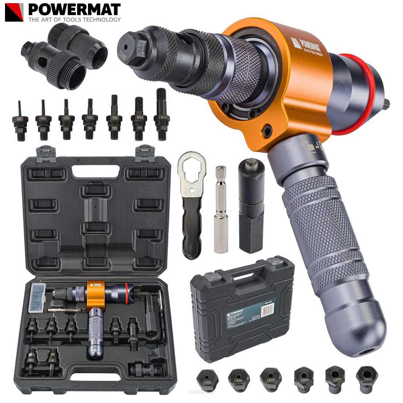 POWERMAT Nitownica Do Nitonakrętek  Adapter 3w1 Na Wkrętarkę PM1263