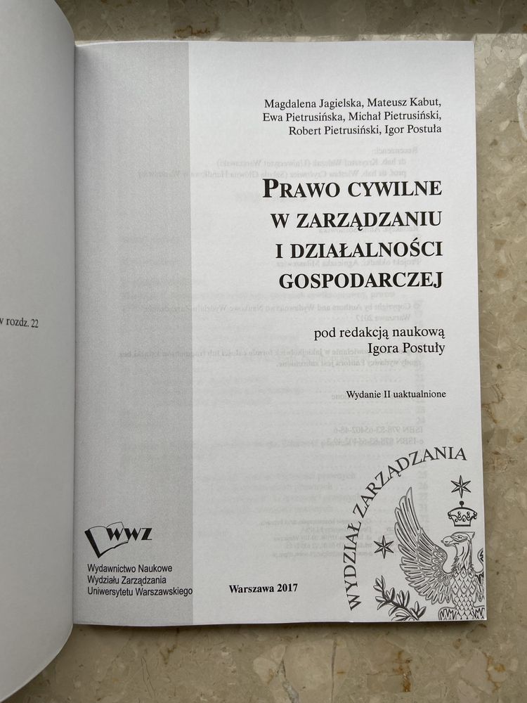 Prawo cywilne w zarządzaniu i działalności gospodarczej