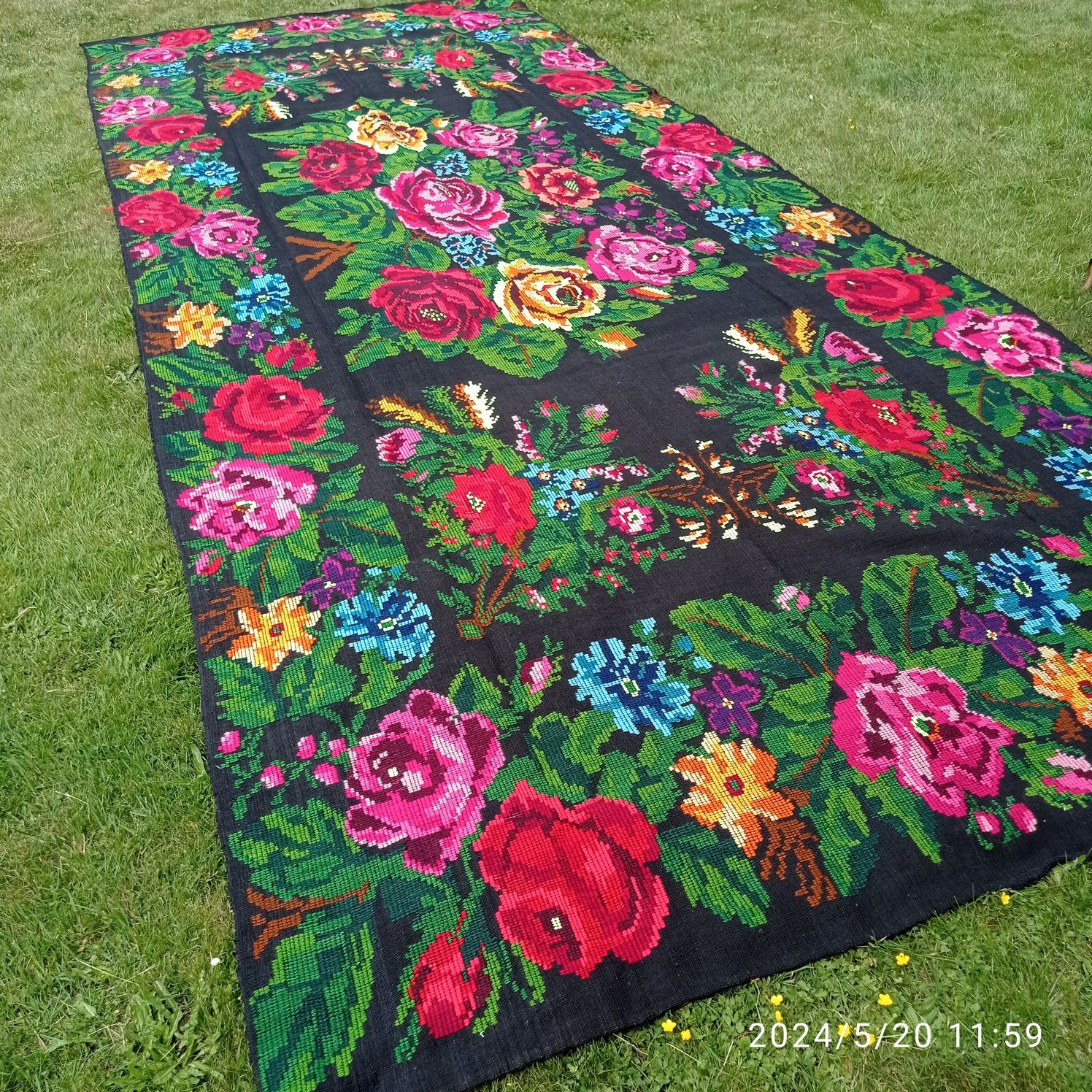 530 x 200 cm stary kilim HUCULSKI haft ręczny