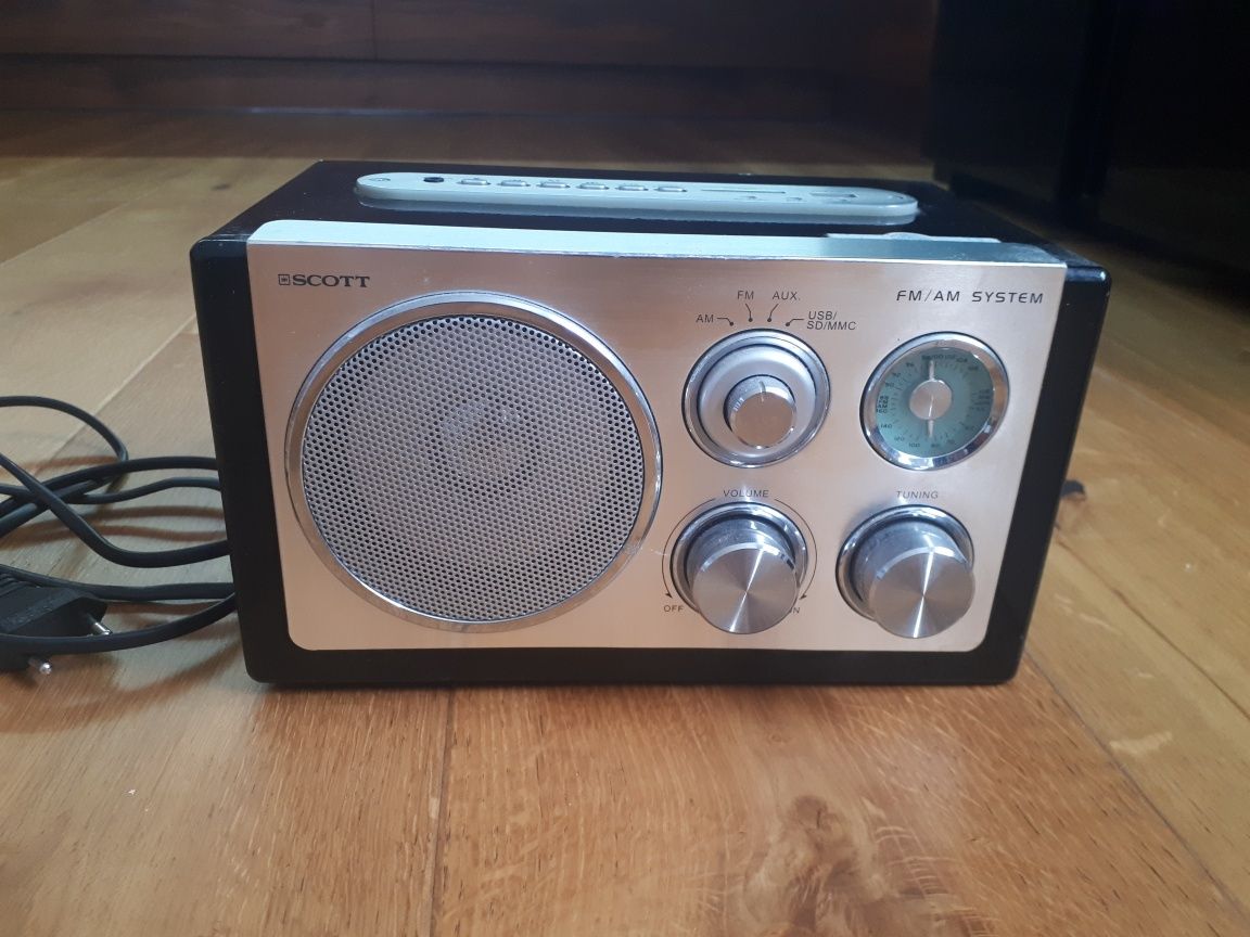 Radio stołowe retro SCOTT FM AM Wooden RX19