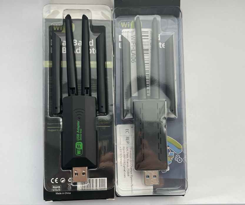 Двохдіапазонний WiFi USB-адаптер 1200 Мбіт/с (2.4 ГГц + 5 ГГц) з 4 ант