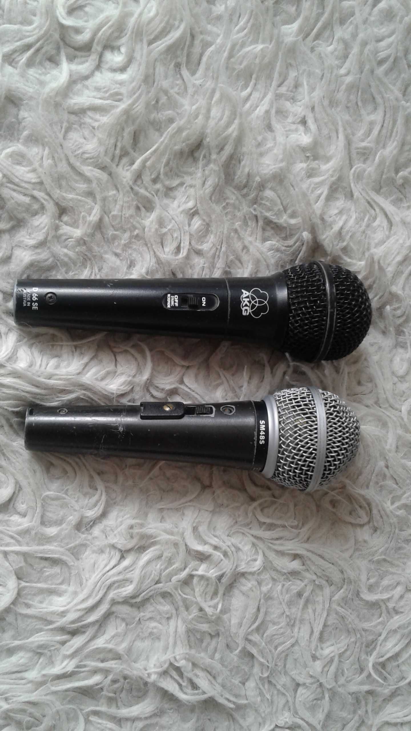 Mikrofony dynamiczne oryg.Shure SM-48S i AKG D66 SE-Austria.