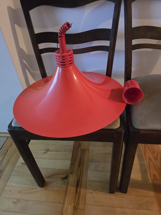 lampa wisząca pomarańczowa czerwona loft Polam 12.Z.415/R niekompletna
