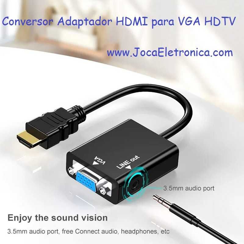 Conversor Adaptador HDMI para VGA HDTV