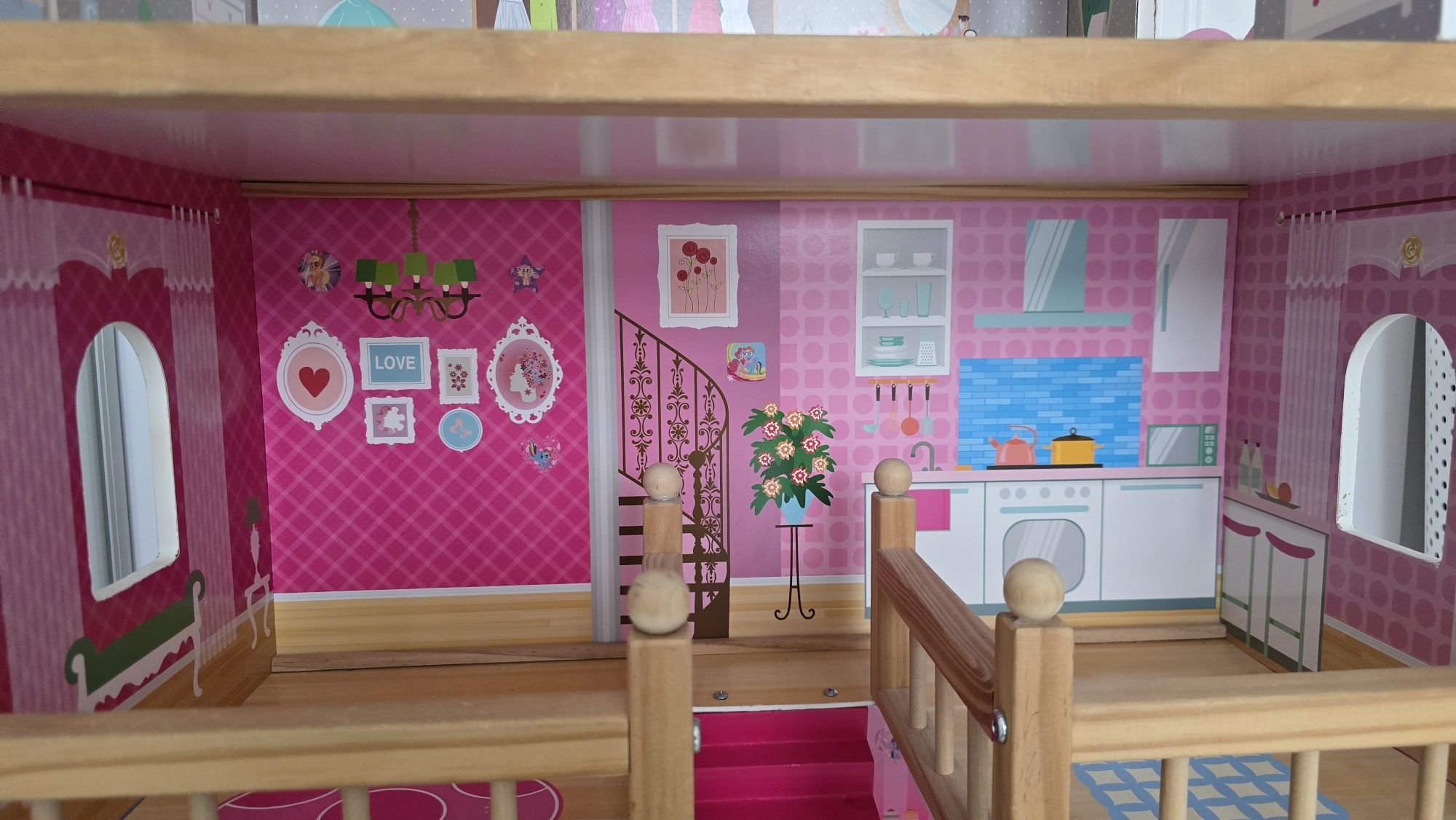 Drewniany domek dla lalek, barbie, xxl,