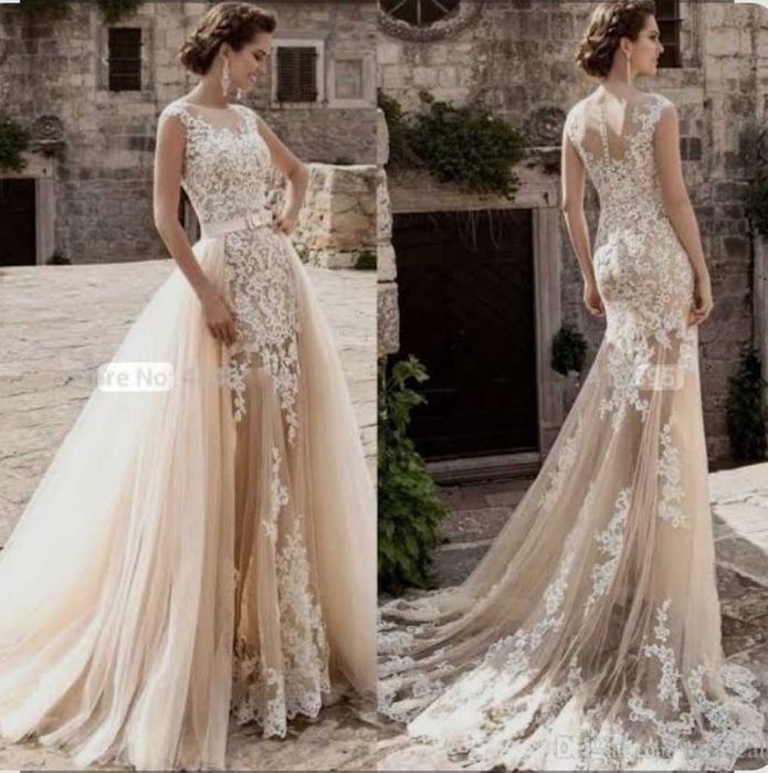 Весільна сукня Bridal рибка зі зьйомним шлейфом. Розмір S