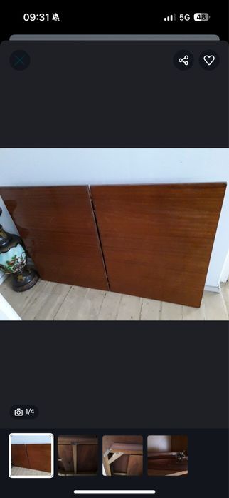 Antyk PRL Wioletta Drewniany stół rozkładany nogi na motylk