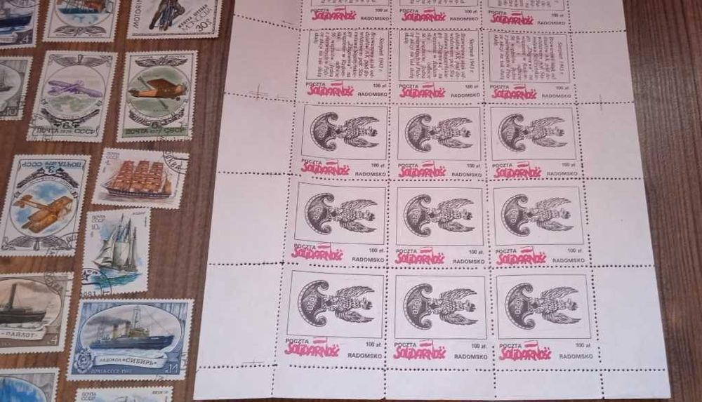 Filatelistyka znaczki pocztowe Blok Solidarność różne mix znaczków