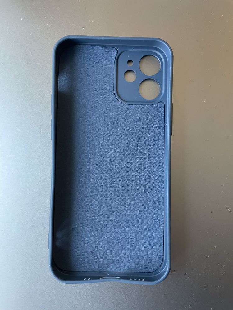 Capa borracha e tecido iPhone 12 mini preto ou azul