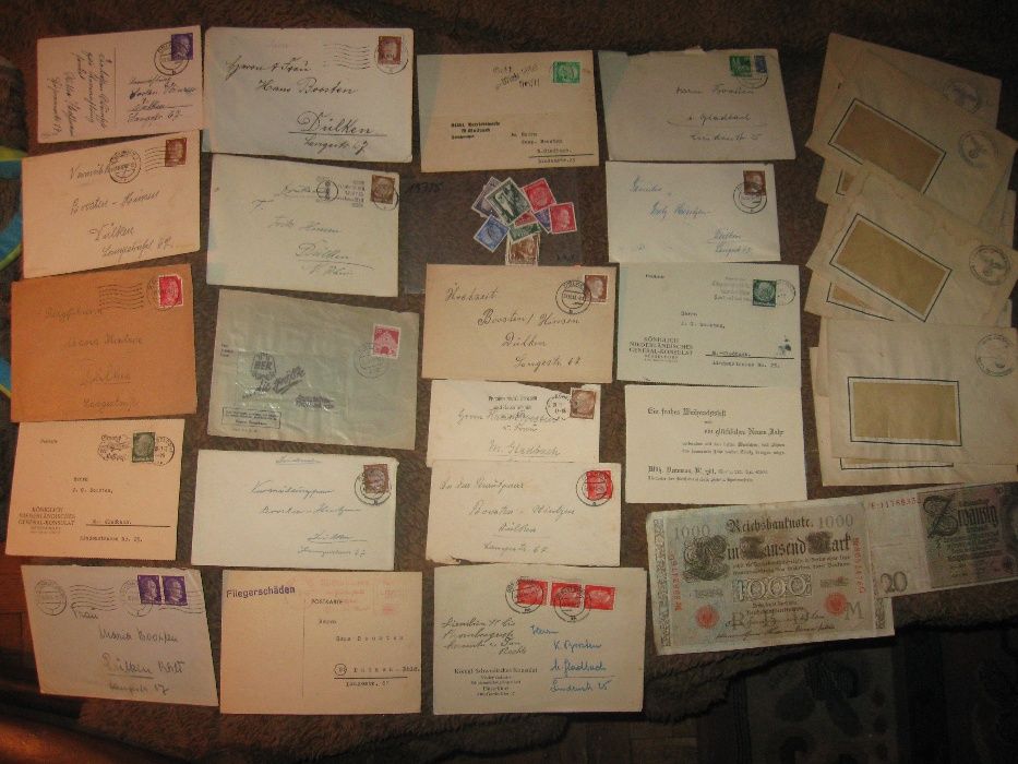 Listy koperta znaczki banknot stempel Niemcy Rzesza AH 2wś Filatelista