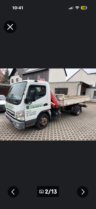 Mitsubishi canter com grua e bascúla