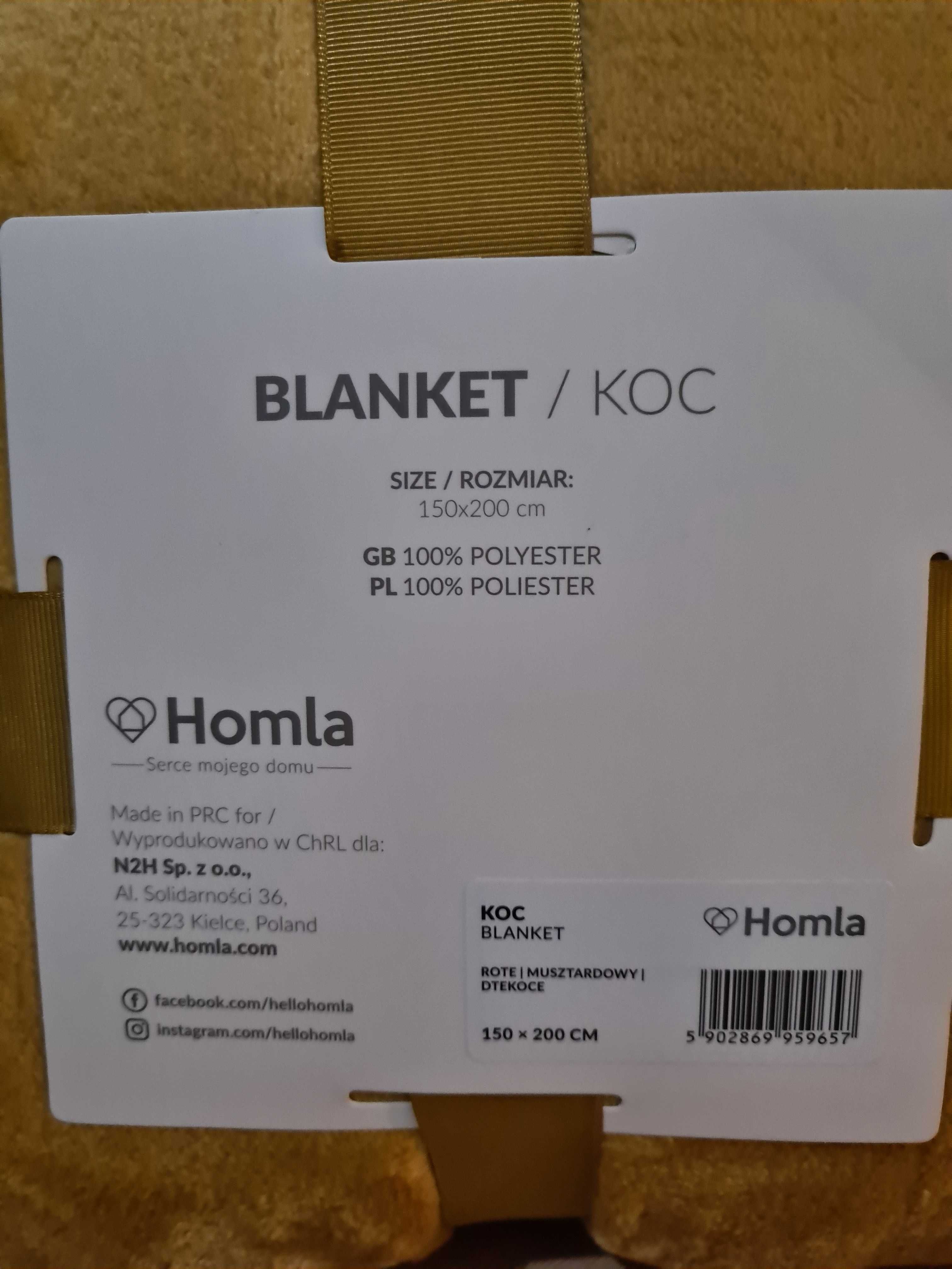 Koc, blanket 150x200, bardzo miękki   kolor musztardowy