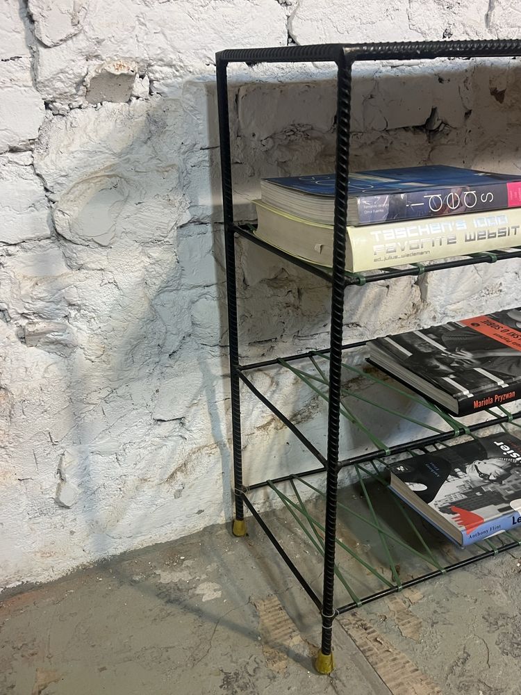 Pomocnik metalowa szafka stojak na buty industrialny prl vintage retro