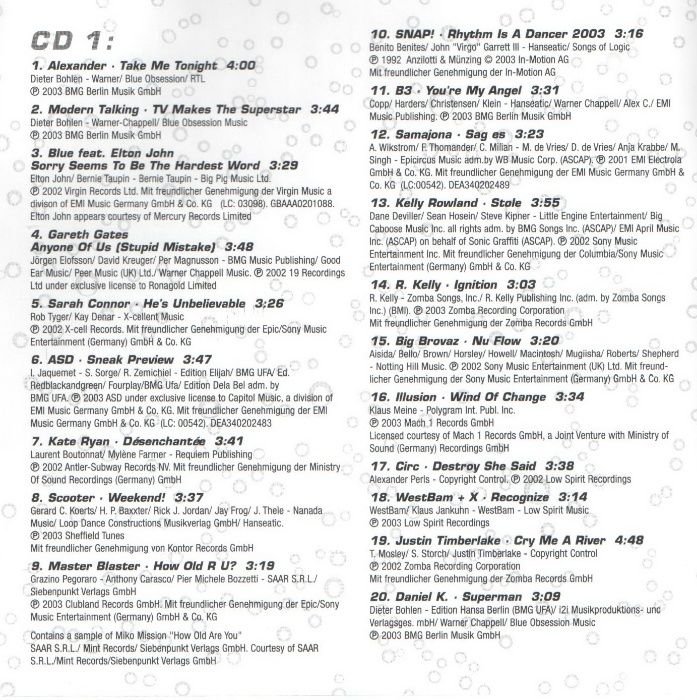 2CD Just The Best, Vol. 44, пр-во Германия, 2003 год