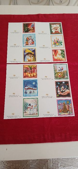 Doze etiquetas de Natal, para prendas, novas