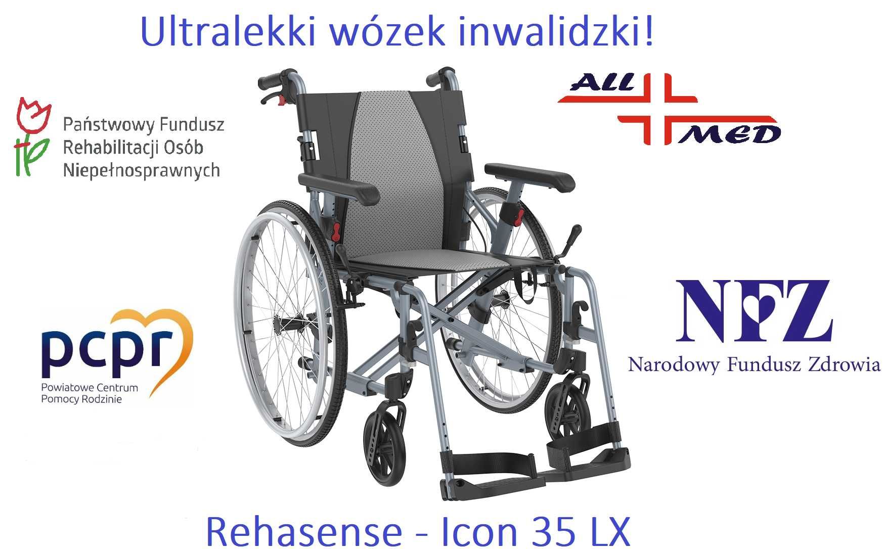 Wózek inwalidzki Rehasense ICON 35 LX, DOFINANSOWANIE, REFUNDACJA NFZ!