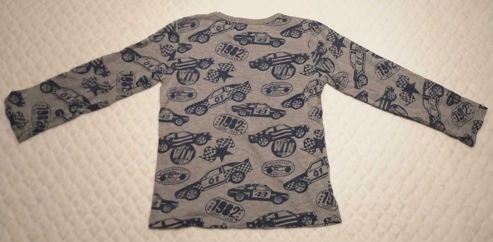 Koszulka chłopięca, długi rękaw, Next, 116, flagi, wyścigówki (Odzież)