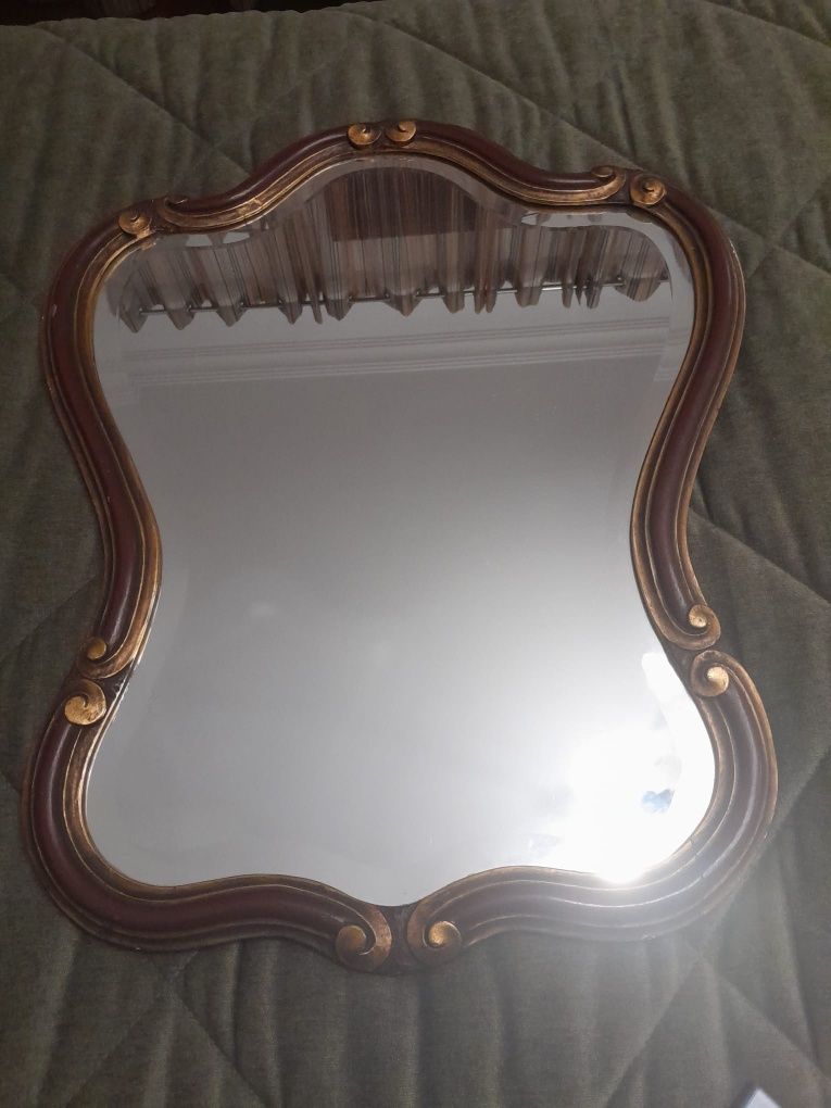 Espelho antigo madeira talha dourada em estado impecável