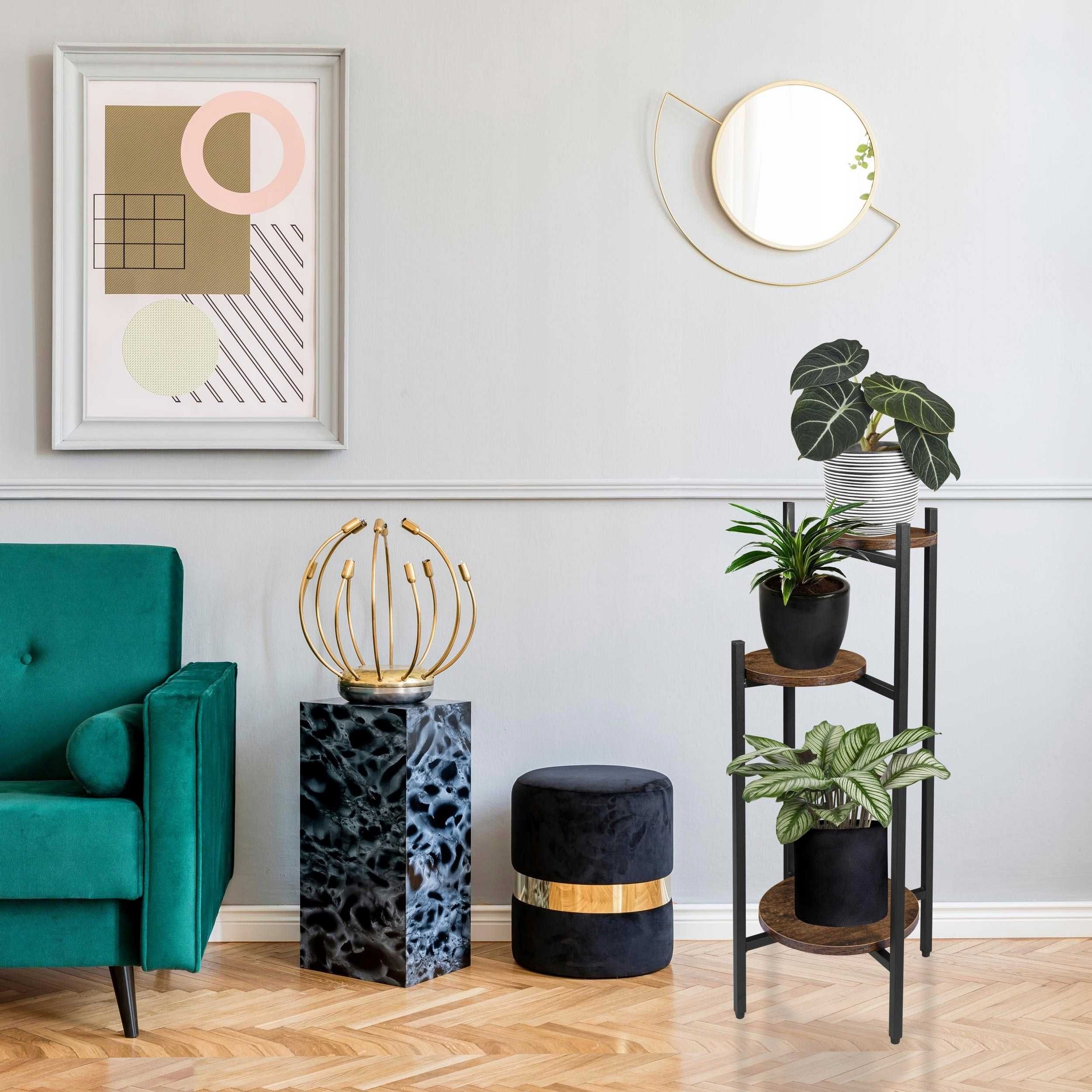 Kwietnik Stojący Stojak na Kwiaty Kwiatki Rośliny Loft Metalowy