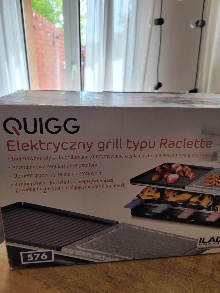 Elektryczny grill typu raclette firmy QUIGG