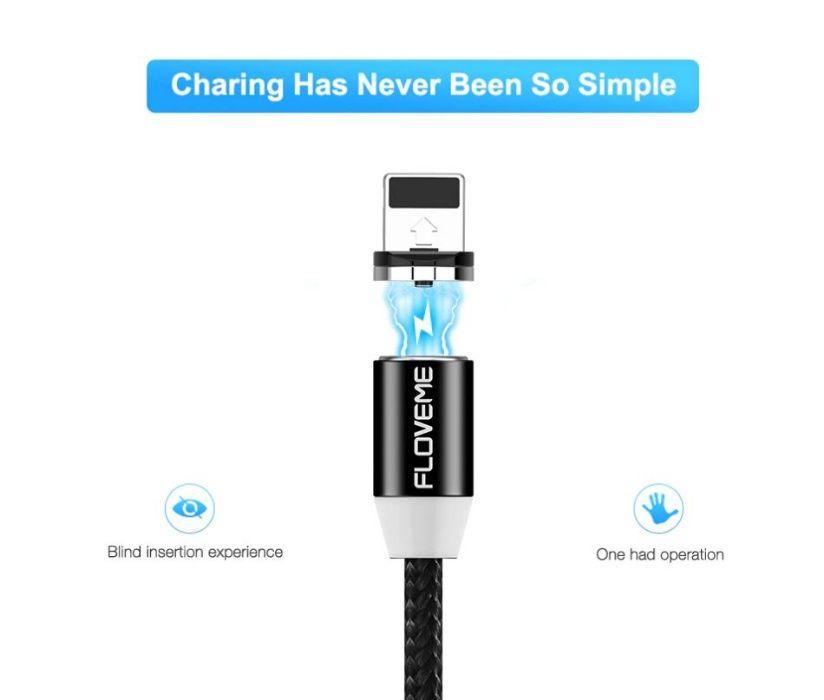 Kabel Magnetyczny FLOVEME 1m + końcówka IOS lub MICRO