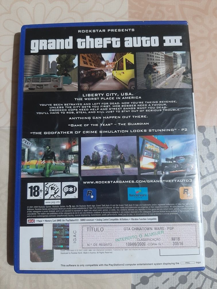 Jogo GTA 3 para PS2