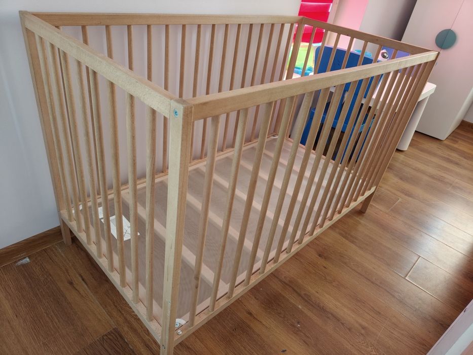 Łóżeczko drewniane łóżko dziecięce buk Ikea Sniglar 120x60