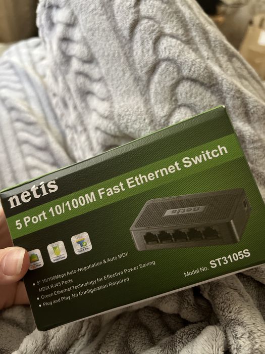 Комутатор/ switch на 5 портів netis