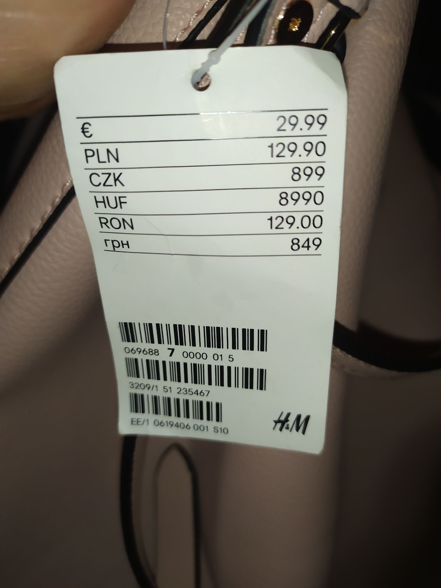 Torba worek H&M pudrowy róż