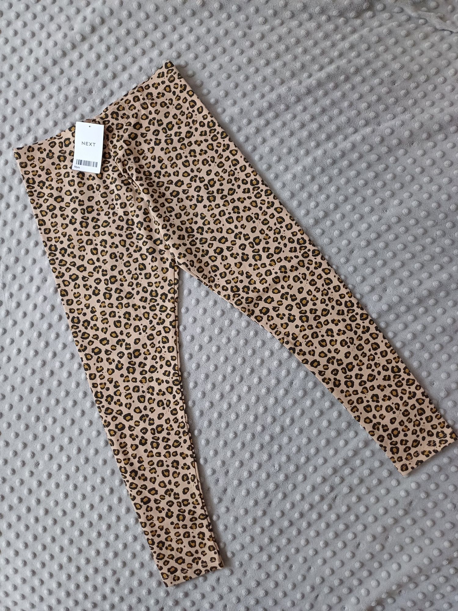 Legginsy gepardowe 2 szt H&M, Next r. 140 NOWE