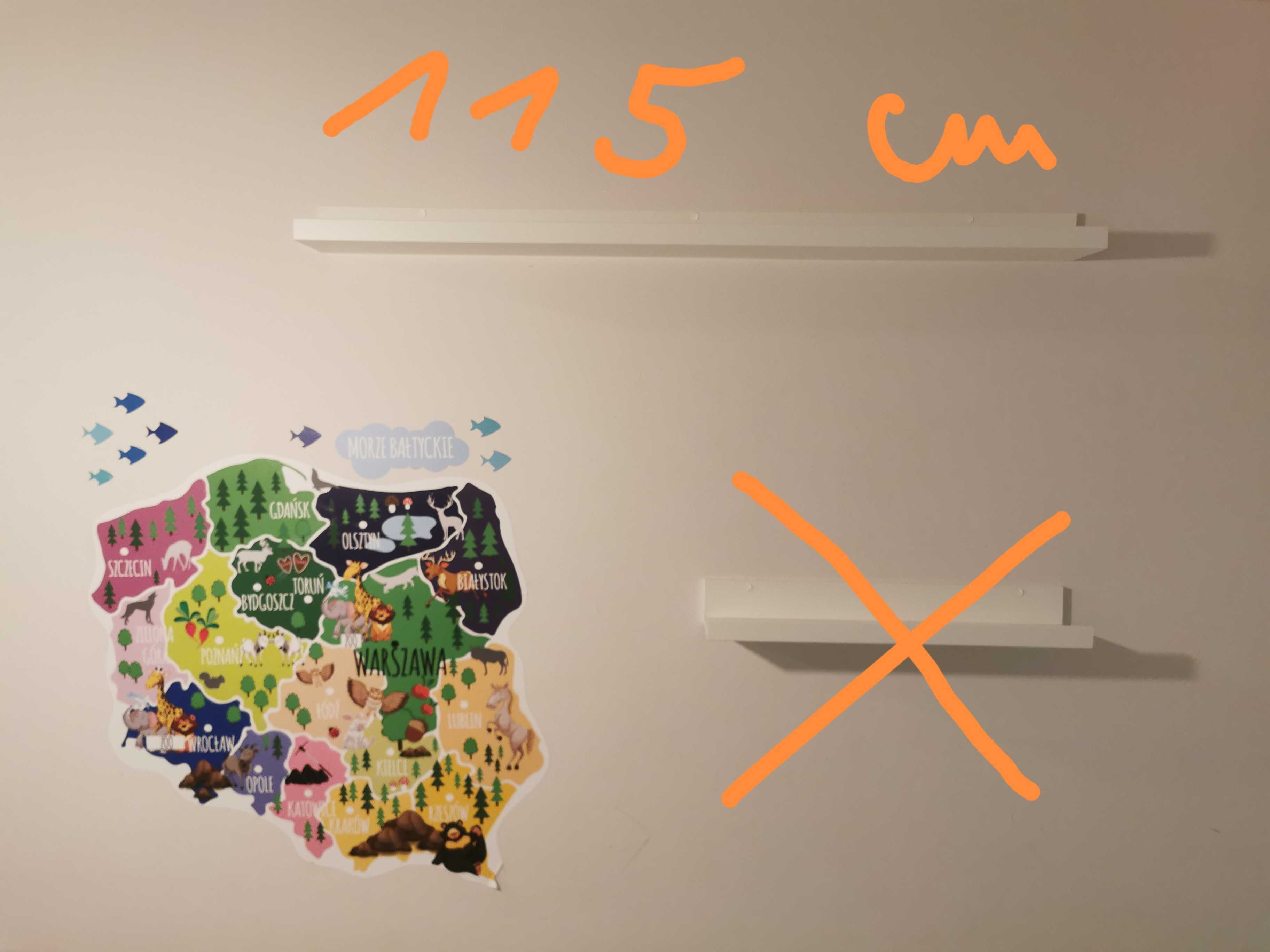 Ikea 2 szt półki półka Mosslanda 115 cm biała stan bdb