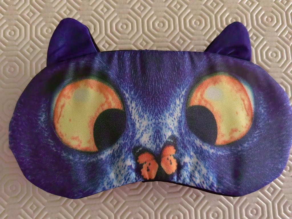 Máscara de olhos para dormir/viagem, Gato