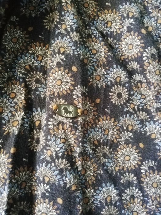 Granatowa koszula męska w kwiaty S Jean Carriere slim fit jesienne kwi