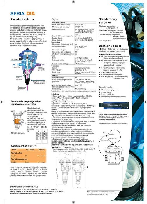 Dozownik do leków, witamin DOSATRON DIA 4RE 1-4% membranowy