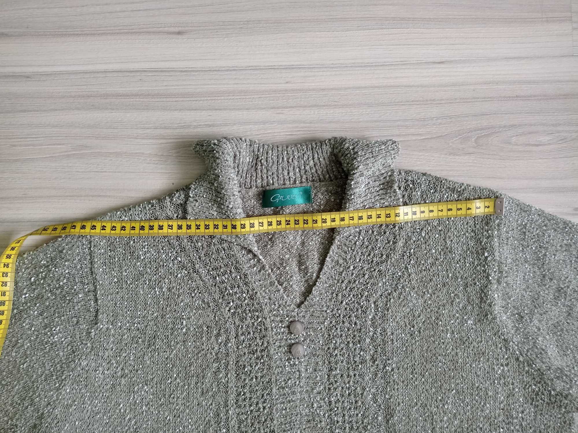 Damski sweter, wciągany, zielony