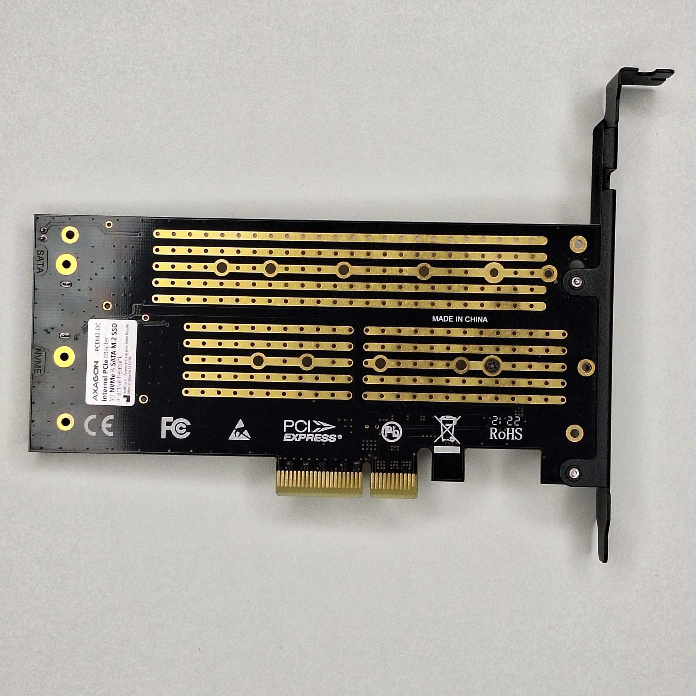 Adapter Dysku SSD Axagon PCEM2-DC PCIE NVME+SATA M.2