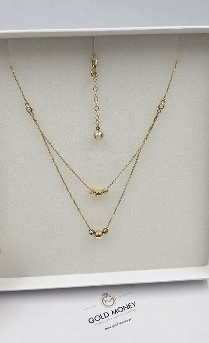 Złoty naszyjnik podwójna celebrytka 585 - GOLD MONEY