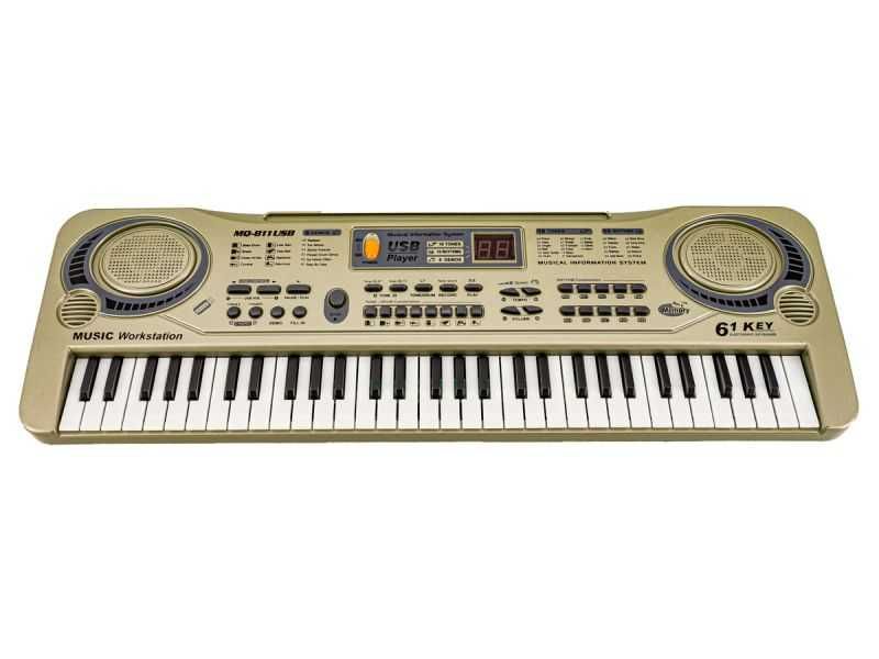 Keyboard MQ-811 Organki, 61 Klawiszy, Zasilacz, Mikrofon, USB pianinko