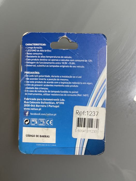 Luzes de matrícula Led